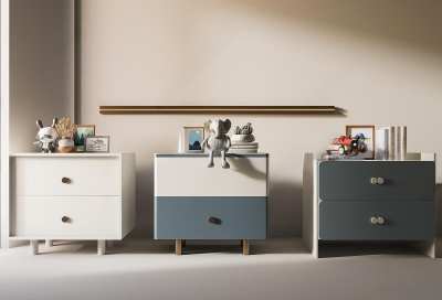 现代儿童床头柜3D模型下载